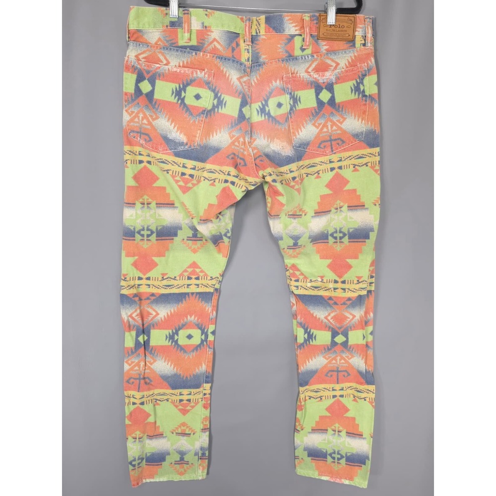 POLO RALPH LAUREN Men's Jeans 38X32 Varick Slim Straight Aztec 100% Cotton - Picture 8 of 16